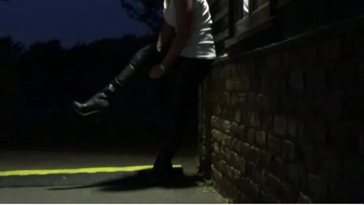 Hanging around in my boots outside in the dark