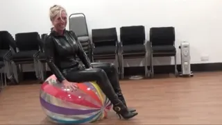 Inflatable ball burst with high heels