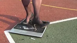High Heel Laptop Destruction