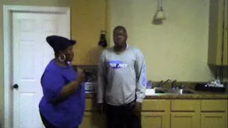 ADeidras gives her cousin get a spanking for not cleaning the kitchen