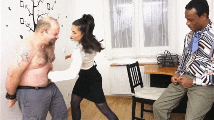 FILTHY OFFICE CUCKOLD GAMES - CRUEL HUMAN PUNCHBAG WORKOUT