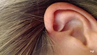 4 minutes earlobe in extremly close up to cam