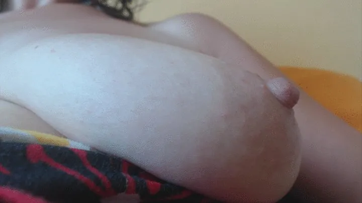 Saggy tits in close up to cam