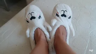 My white sweety slippers to cam