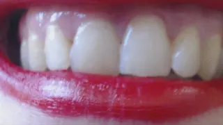 5 minutes teeth and red lips in big extremly close up