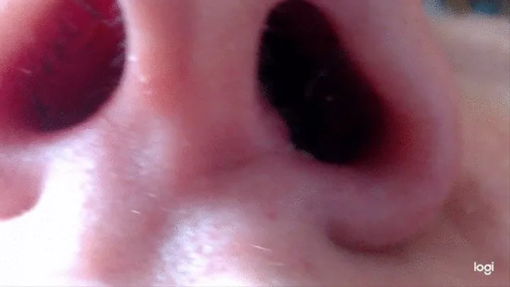 My nose in big close-up to cam