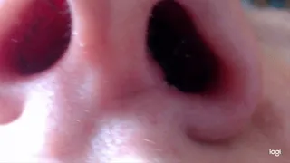 My nose in big close-up to cam