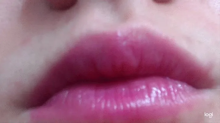 My lips with lipstick pink on