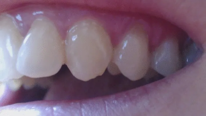 4 minutes teeth in close up to cam