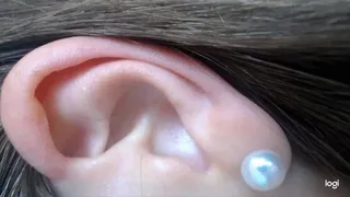 Ear fetish in close up to cam