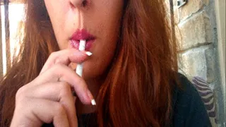 Sexy Redhead Smoking Cigarette