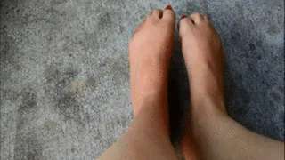 Toe Crunching and Spreading with Red Toenail Polish