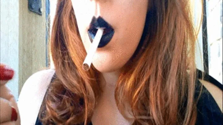 Goth Redhead Beauty Smoking Plus French Inhales!