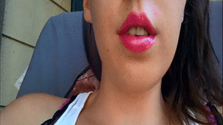 Smoking Fetish Sexy Pale Girl Hot Pink Lips and Nails