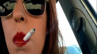 Smoking Fetish Red Lipstick and Sunglasses