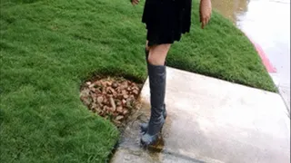 Shoes in Sexy Grey Thigh High Boots