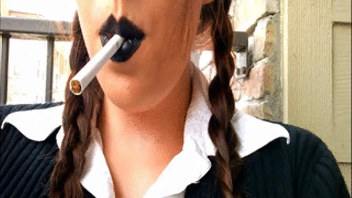 Smoking Fetish Goth School Girl Wednesday Aadams Look