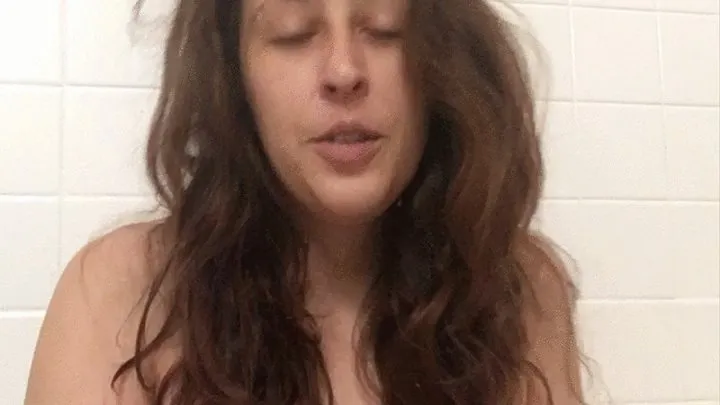 Naked Goddess D Having a Relaxing Smoke in the Bath - White Filter 100 Cigarette - Brunette - No Makeup