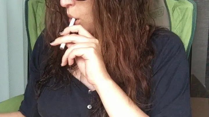 Goddess D Smoking White Filter 100 with Glasses and Wet Hair - Chubby Nerd - Fat Stomach