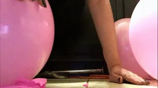 Chubby Girl Popping Balloons With Hands Feet and Shoes And Pussy