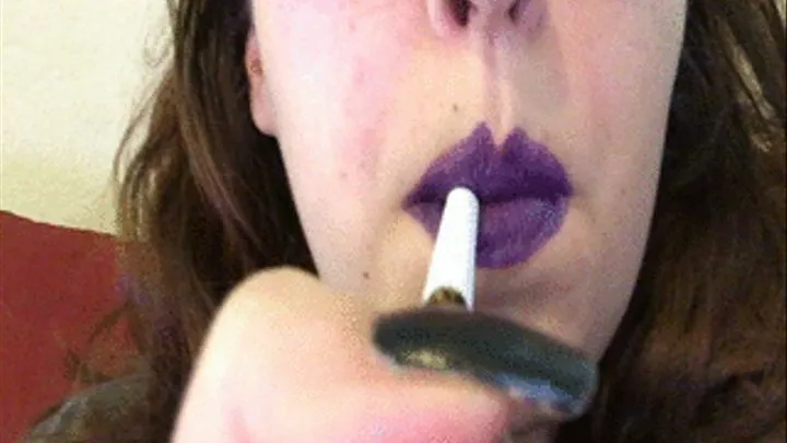 Bright Purple Lipstick Smoking Video