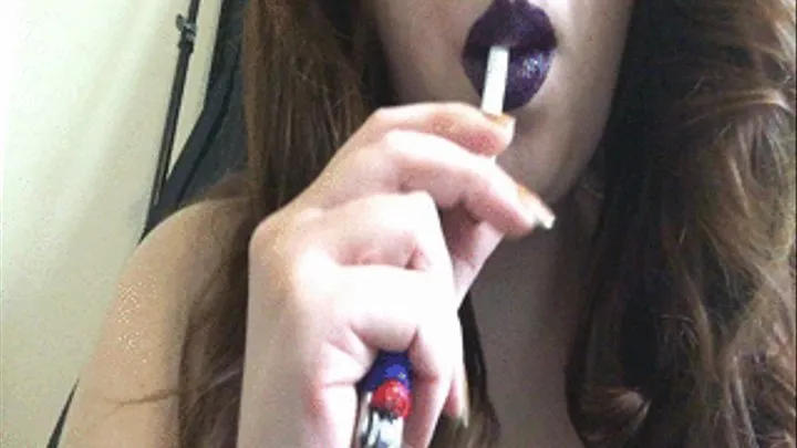 Dark Purple Lipstick Smoking