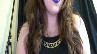 Sexy Smoking in Bright Purple Lipstick