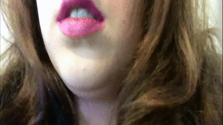 Smoking Close up with Purple Lipstick