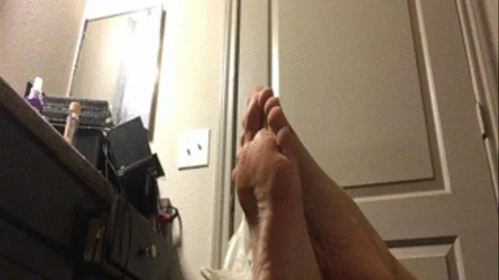 Rubbing one Foot with the Other with Crossed Ankles Sexy Self Massage Clip