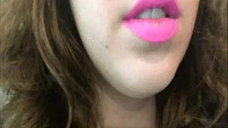 Sexy Smoking Video with Bright Pink Lips and Blue Fingernails