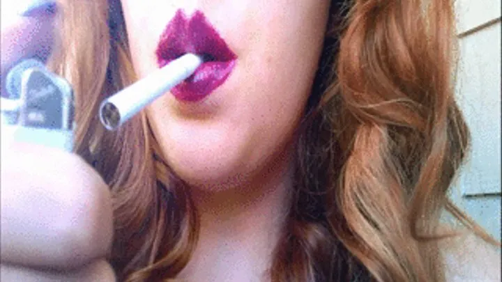 Smoking Clip with Purple Lipstick