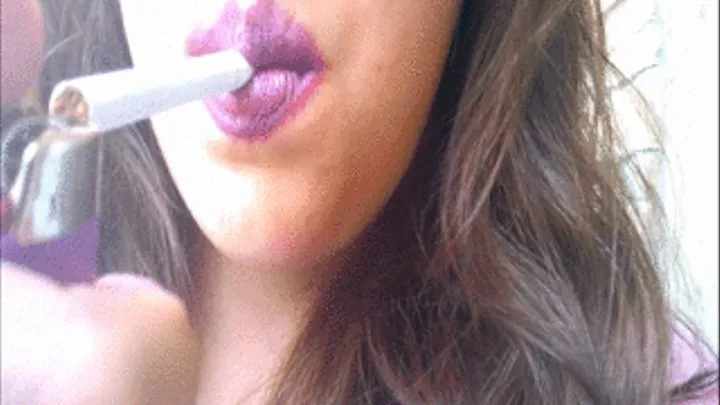 Purple Lipstick Smoking Video