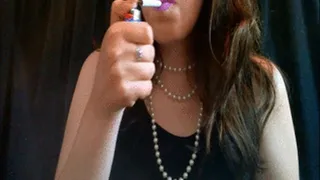 Pastel Purple Lipstick and Pearls Smoking Clip