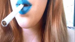 Sexy Redhead Alien Girl Smoking a Cigarette