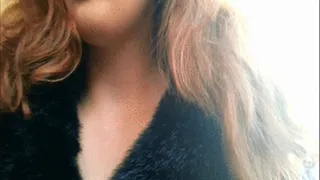 Goth Girl Smoking in Fur Coat