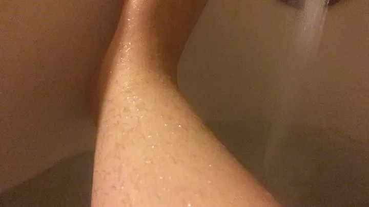 Shaving My Long Black Leg Hair in the Bath Tub