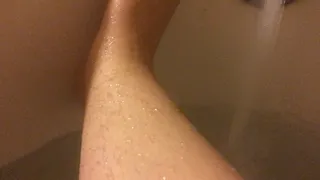 Shaving My Long Black Leg Hair in the Bath Tub