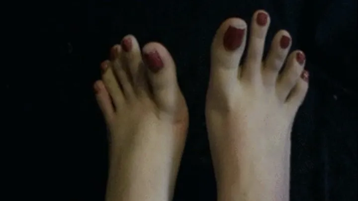 Showing off my Sexy Feet with Pink Toenail Polish Toe Crunching and Crossing