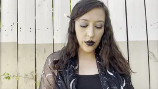 Witchy Goth Goddess D Smoking a Virginia Slims 120