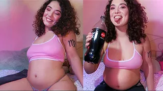 Coke and Mentos bloat in tight jeans - Burping a lot! - HEADPHONES REQUIRED