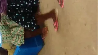 Thick, Luscious Ebony Feet of A La Ga Woman Going Back & Forth