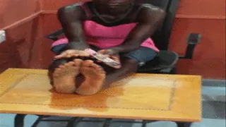 Blodo Wura Skinny 1 Applies Baby Oil to Wrinkly Soles