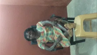 Ghanaian (Ga) Bowl Seller with Ebony Soles on Stool
