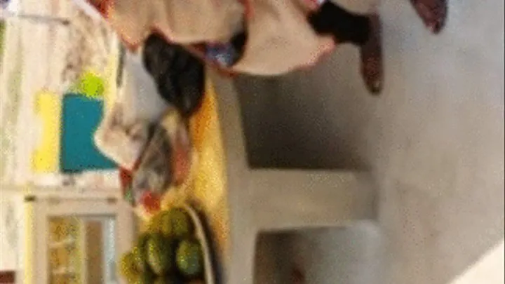 Mango Seller with Ebony Feet in Sandals and Barefoot