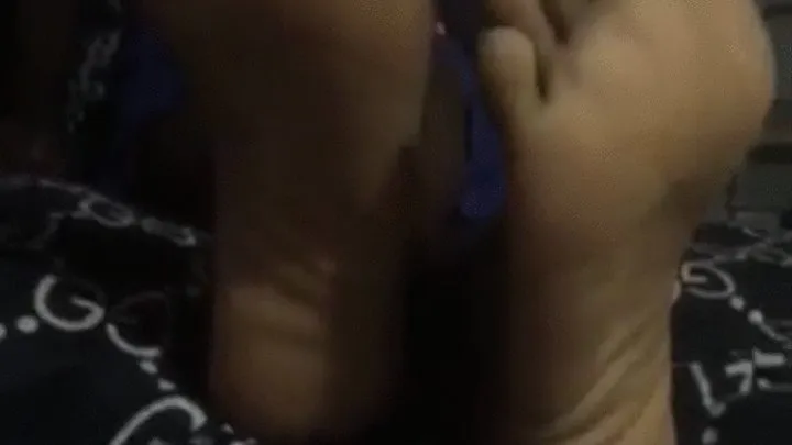 Skinny Yolo Gal's Wrinkly Soles Crossed at Ankles