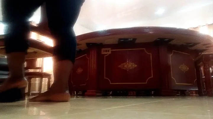 Holy Church Girl Fare Angle Shows off Soles in Shoes, Lies on Floor & Crosses at Ankles