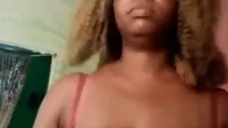 Akweley Jumping Up & Down In Red Bra with Her Big Boobs