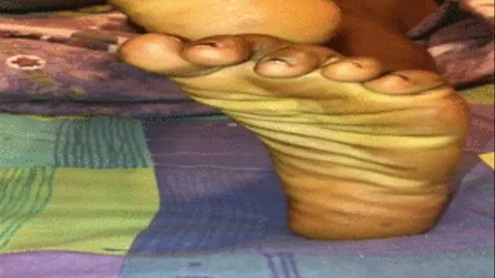 Asante Yaa's Oily, Wrinkled, Luscious, Glistening Ebony Soles (1 On Top of Other)