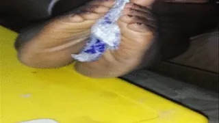 Papistimol Rubs Pure Water Sachets In Between Wrinkly Soles