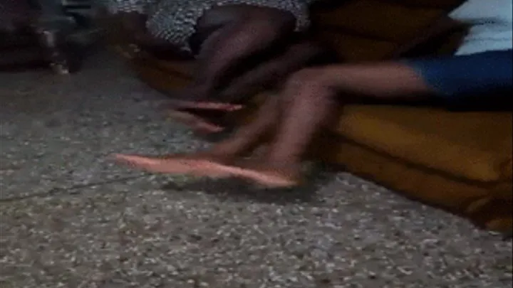 GH Slender Aborboy & Ghana Fan Choco Obaa's Collab: Soles Exposed While Sitting On Couch